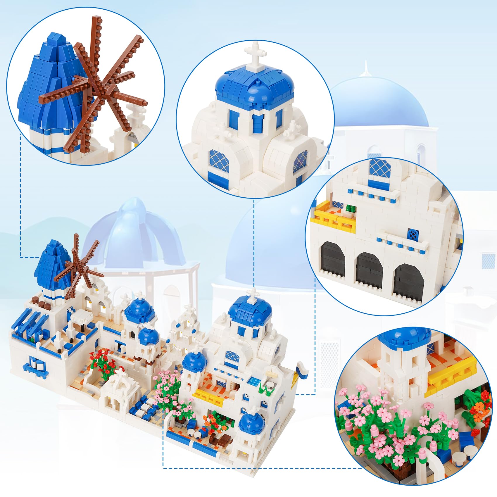 Amazon.co.jp: Geniteen 建築 エーゲ海 サントリーニ マイクロ